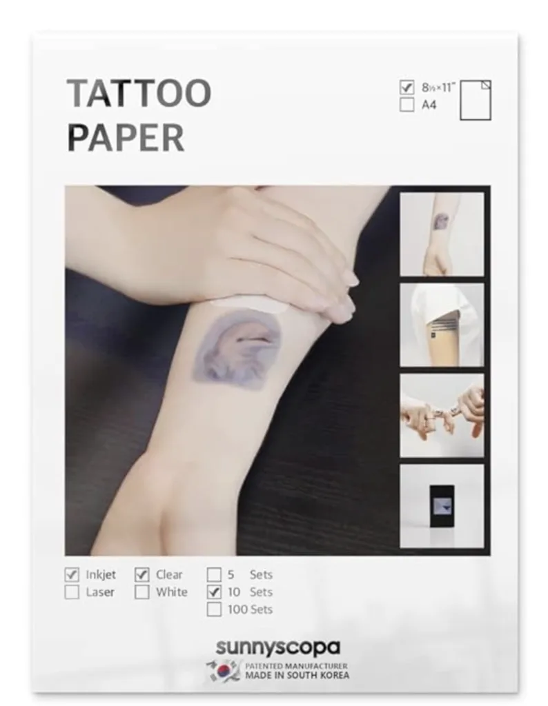 Sunnyscopa Printable Temporary Tattoo Paper for INKJET printer