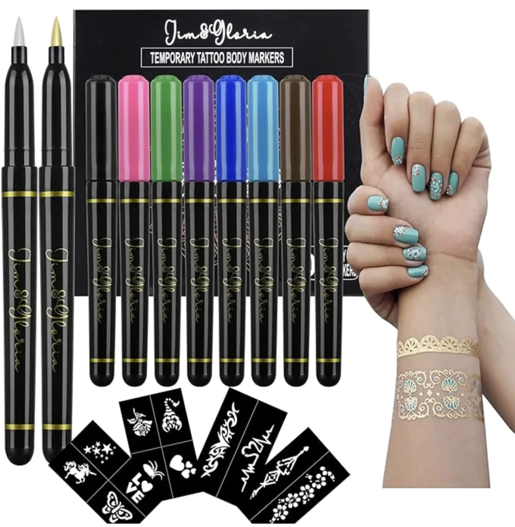 Jim&Gloria Skin Markers Temporary Tattoo Pen 10 Colors