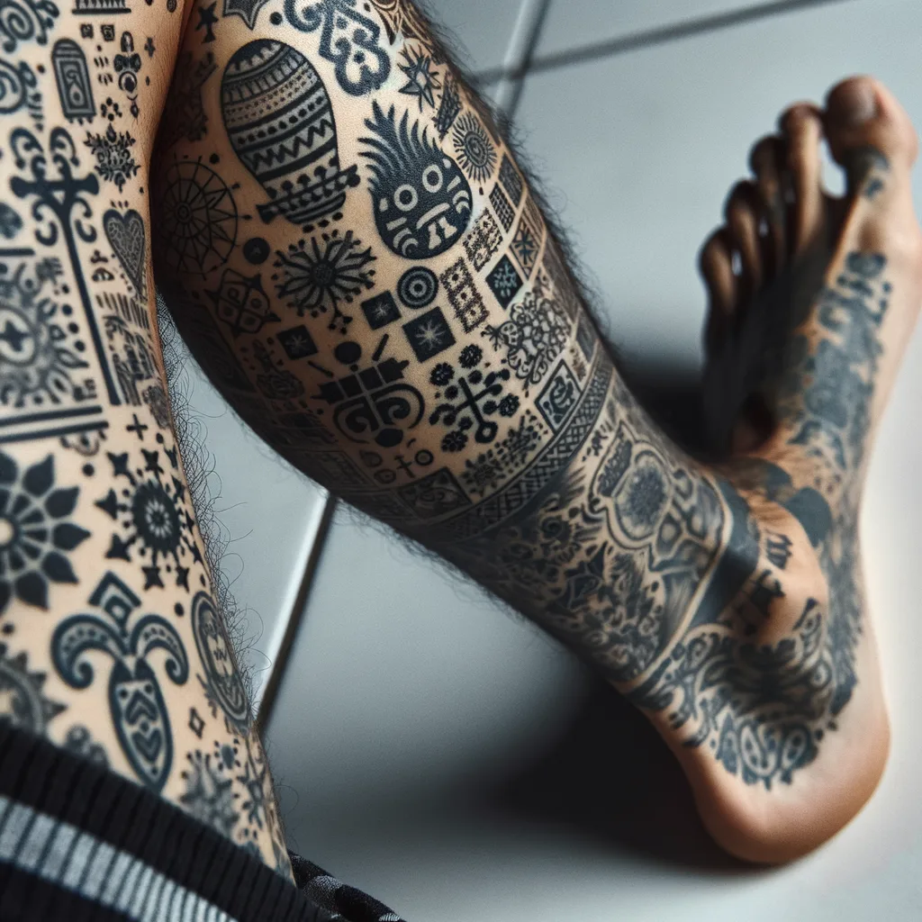 Leg Tattoo Ideas Patchwork png