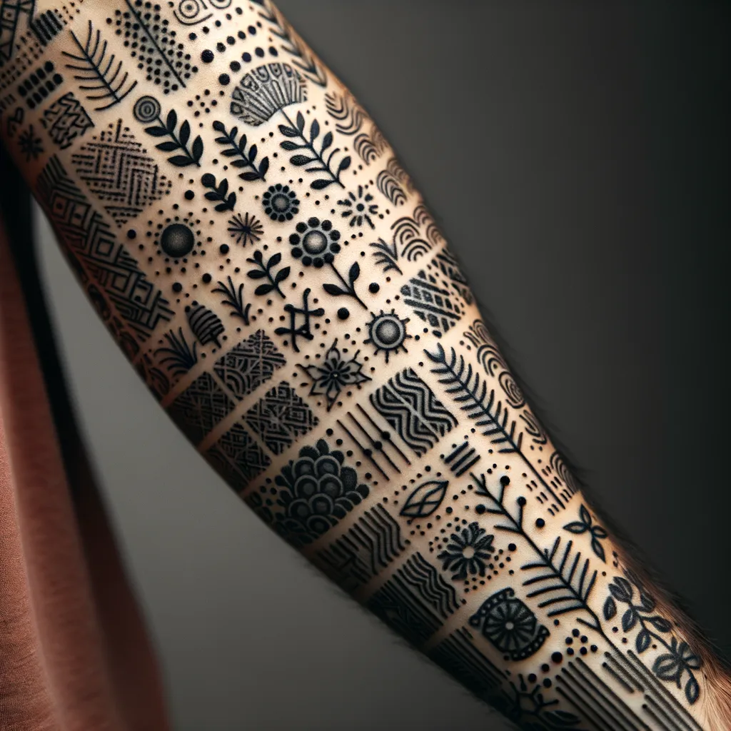 Patchwork Sleeve Tattoo Ideas png